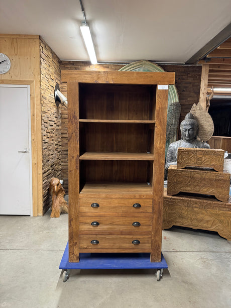 Teak cabinet with shelves 180 × 90 × 50 cm