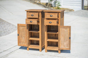 Teak cabinet with drawers and door 50x45x120 cm