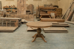Round Teak Dining Table Anteak – Made from Reclaimed Teak Planks