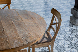 Round Teak Dining Table Anteak – Made from Reclaimed Teak Planks