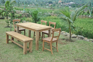 Teak garden bench 140cm