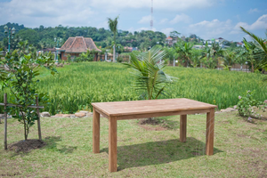 Teak garden table 160x90cm + 4 beaufort chairs + bench
