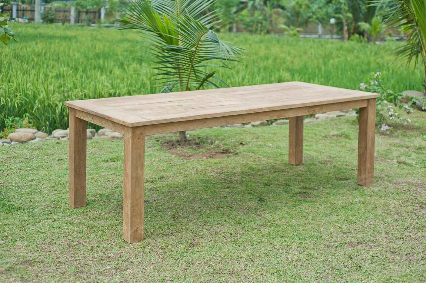 Teak garden table 240x100cm + 8 beaufort chairs