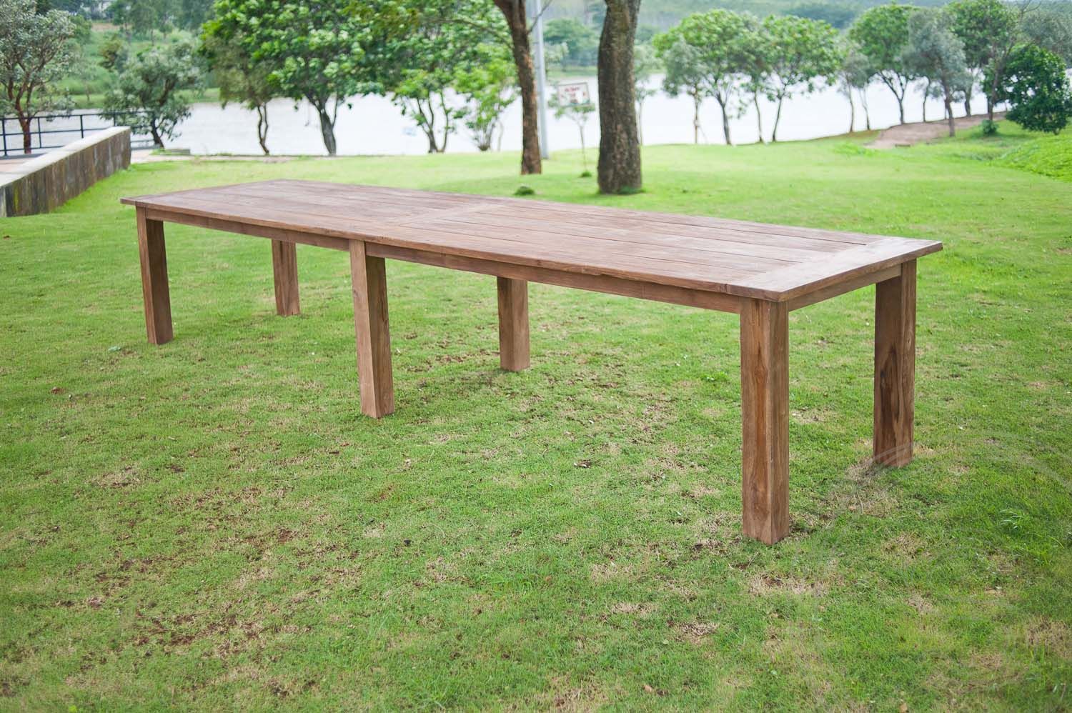 Teak tuintafel 400 x 100 - Souren Meubels