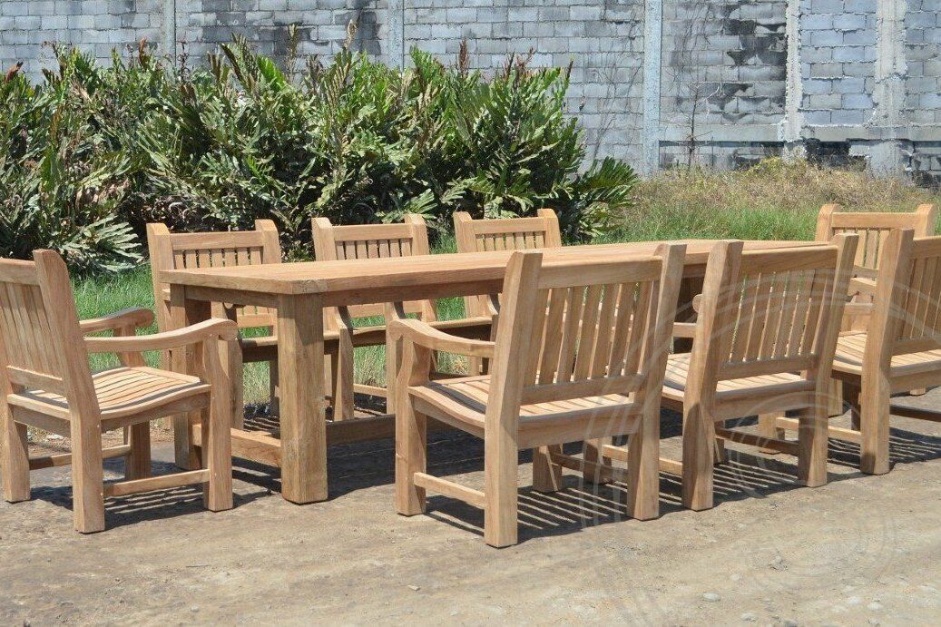 Teak garden table 300x100 mammoth