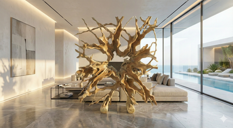 Teak Root Room Divider 180×200 cm – One-of-a-kind Natural Design
