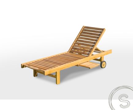 Teak lounger + wheels